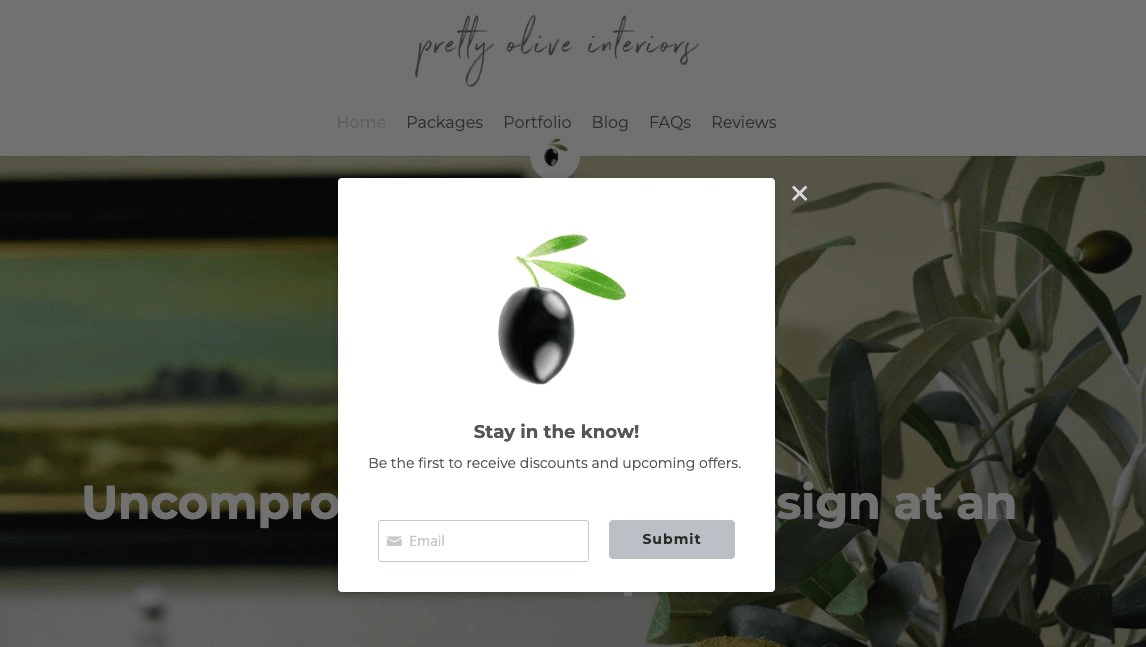 null Pretty Olive Interior Uses Pop Ups to Promote Seasonal Discounts
